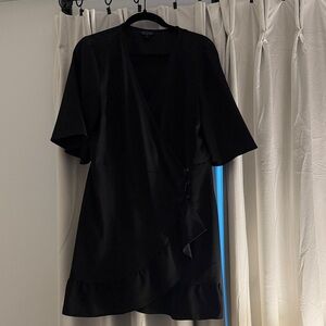 Topshop Black Mini Wrap Dress